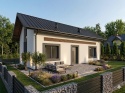 Projekt 70 m2"Adaś z poddaszem lustrzane odbicie" MIESZKALNY na Pozwolenie